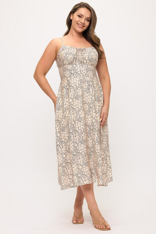 Elara Floral Midi Dress